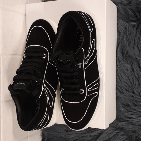 SOLD!!IJMMY CHOO Hawaii Black/Pearl sneaker - Picture 2 of 3